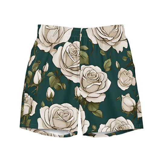 'White Roses' Men's recycled swim trunks Swimwear