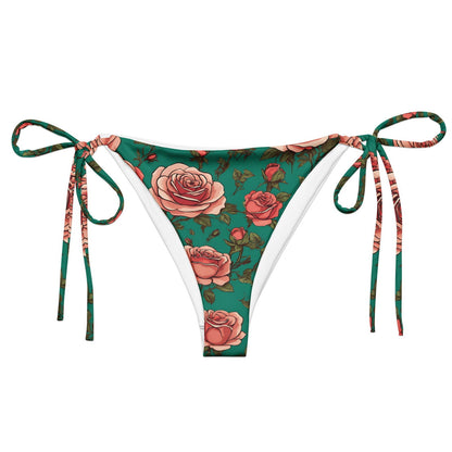 'White Roses' Recycled string bikini bottom Swimwear