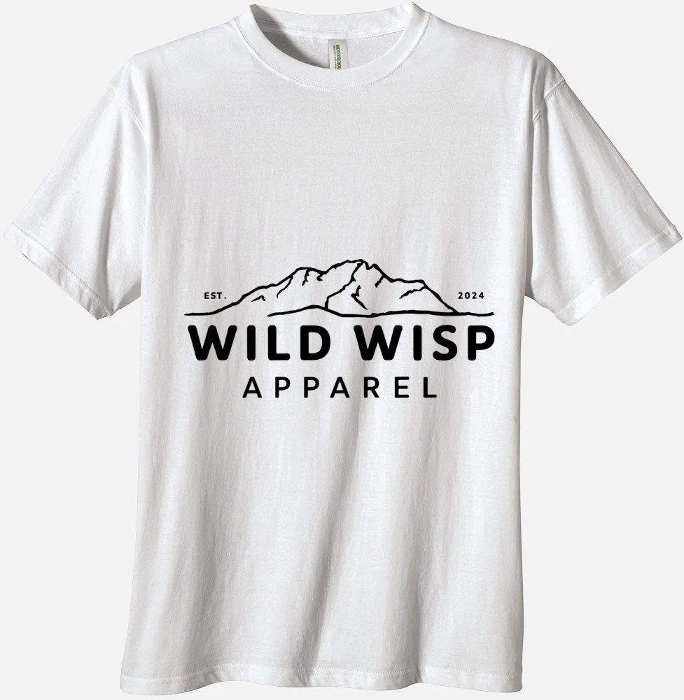 'Wild Wisp Apparel Mountain Art' Organic Unisex Crewneck T-shirt T-Shirts