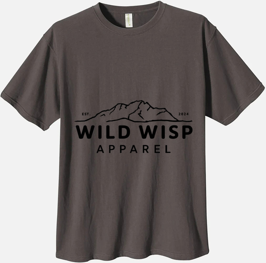 'Wild Wisp Apparel Mountain Art' Organic Unisex Crewneck T-shirt T-Shirts