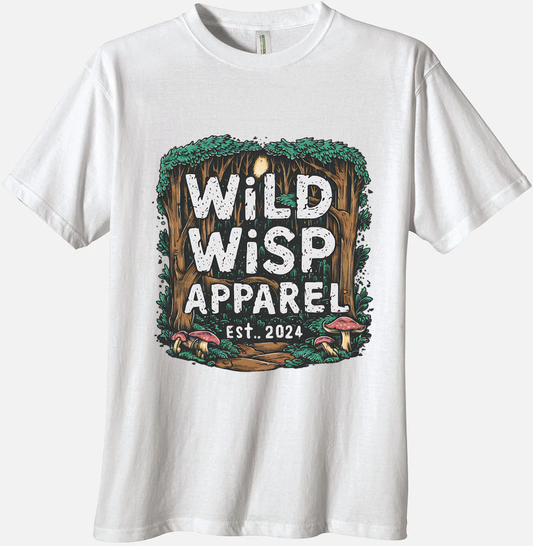 'Wild Wisp Apparel Mushroom Forest' Organic Unisex Crewneck T-shirt - Wild Wisp Apparel