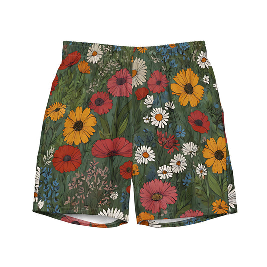 'Wildflower Meadows' Men's recycled swim trunks Swimwear