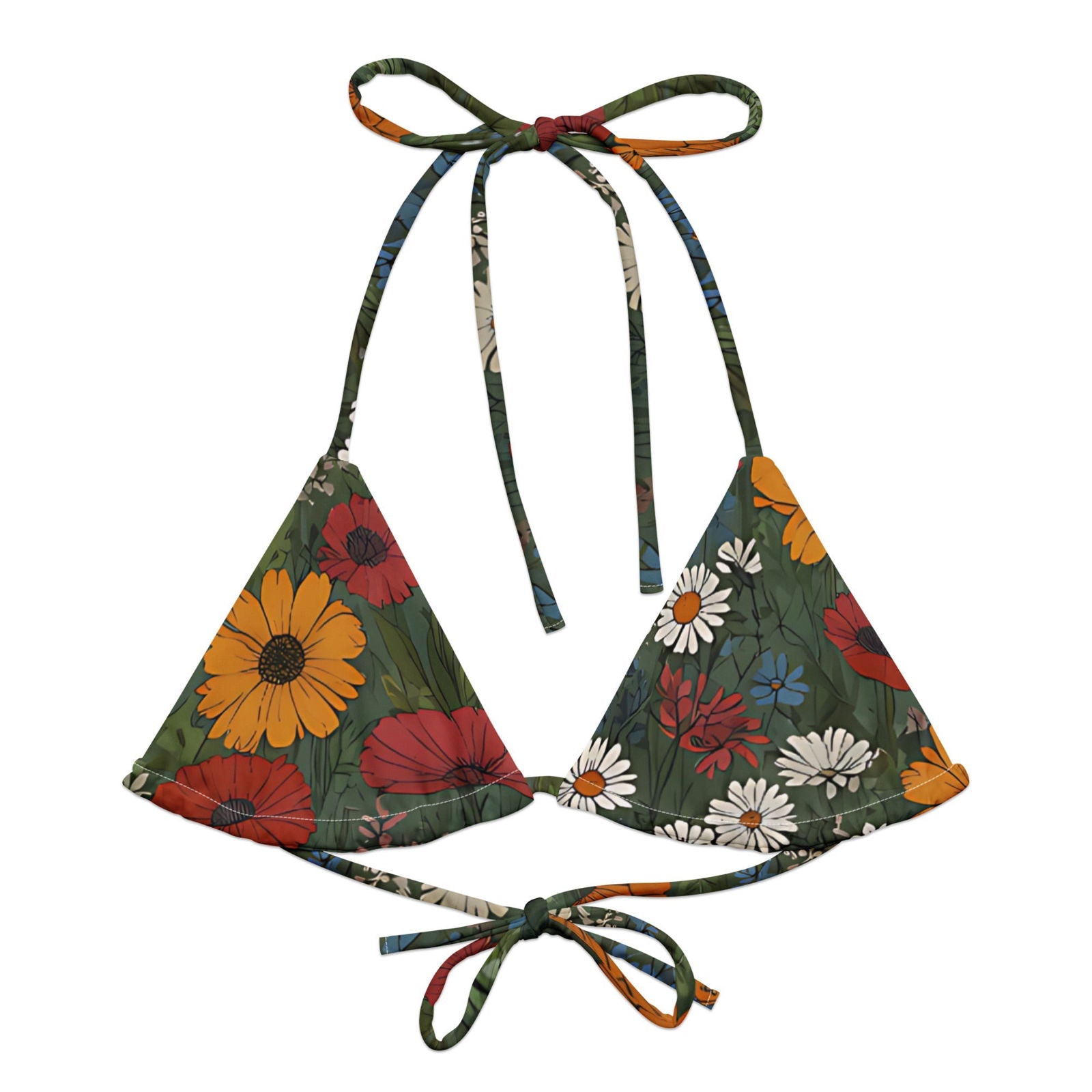 'Wildflower Meadows' Recycled string bikini top Swimwear