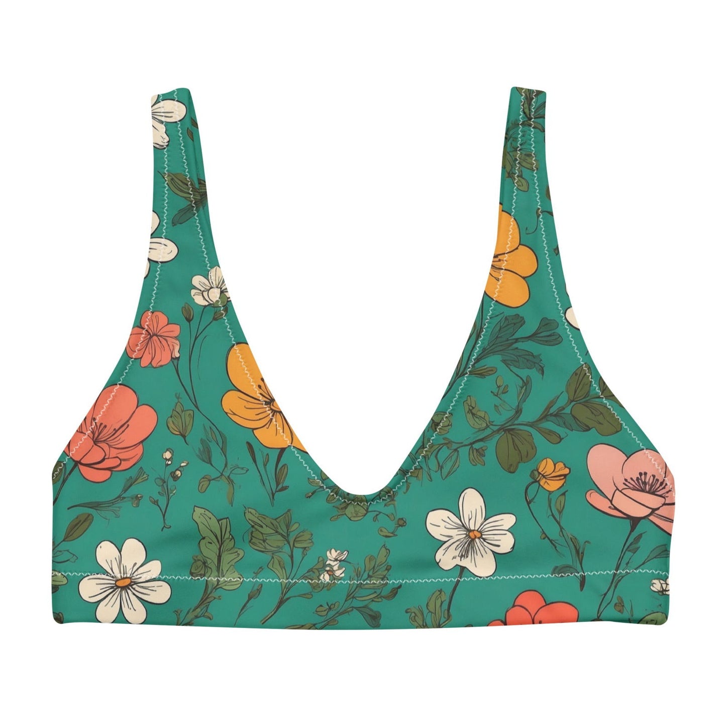 'Wildflowers' Recycled padded bikini top Swimwear