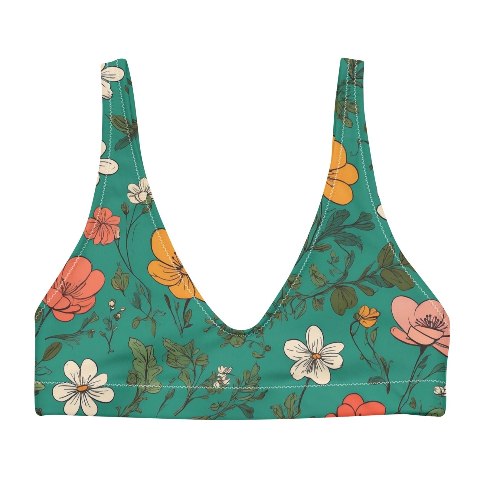 'Wildflowers' Recycled padded bikini top Swimwear