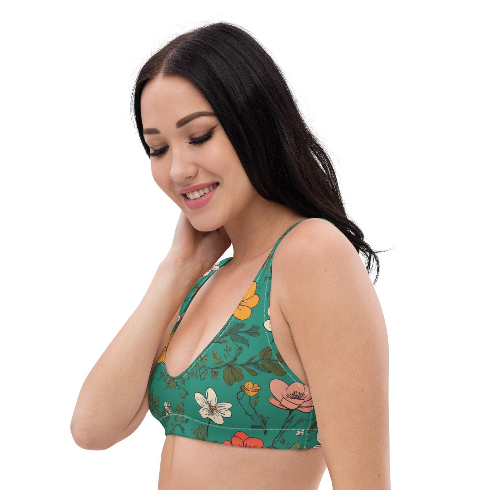 'Wildflowers' Recycled padded bikini top Swimwear