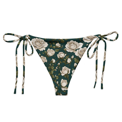 'White Roses' Recycled string bikini bottom Swimwear