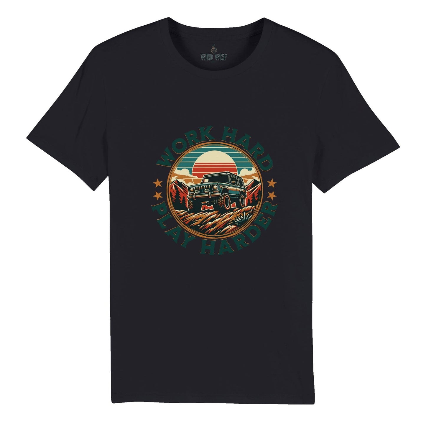 Work Hard Play Harder' Organic Unisex Crewneck T-shirt T-Shirts