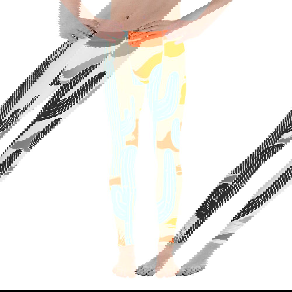 'Yellow Cacti' Men's Leggings Leggings
