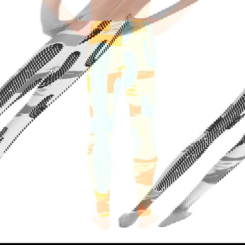 'Yellow Cacti' Men's Leggings Leggings