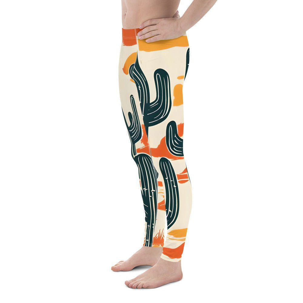 'Yellow Cacti' Men's Leggings Leggings