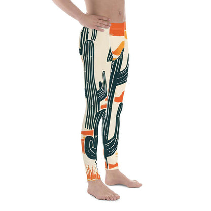 'Yellow Cacti' Men's Leggings Leggings