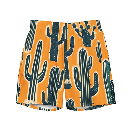 'Yellow Cacti' Men's recycled swim trunks Swimwear