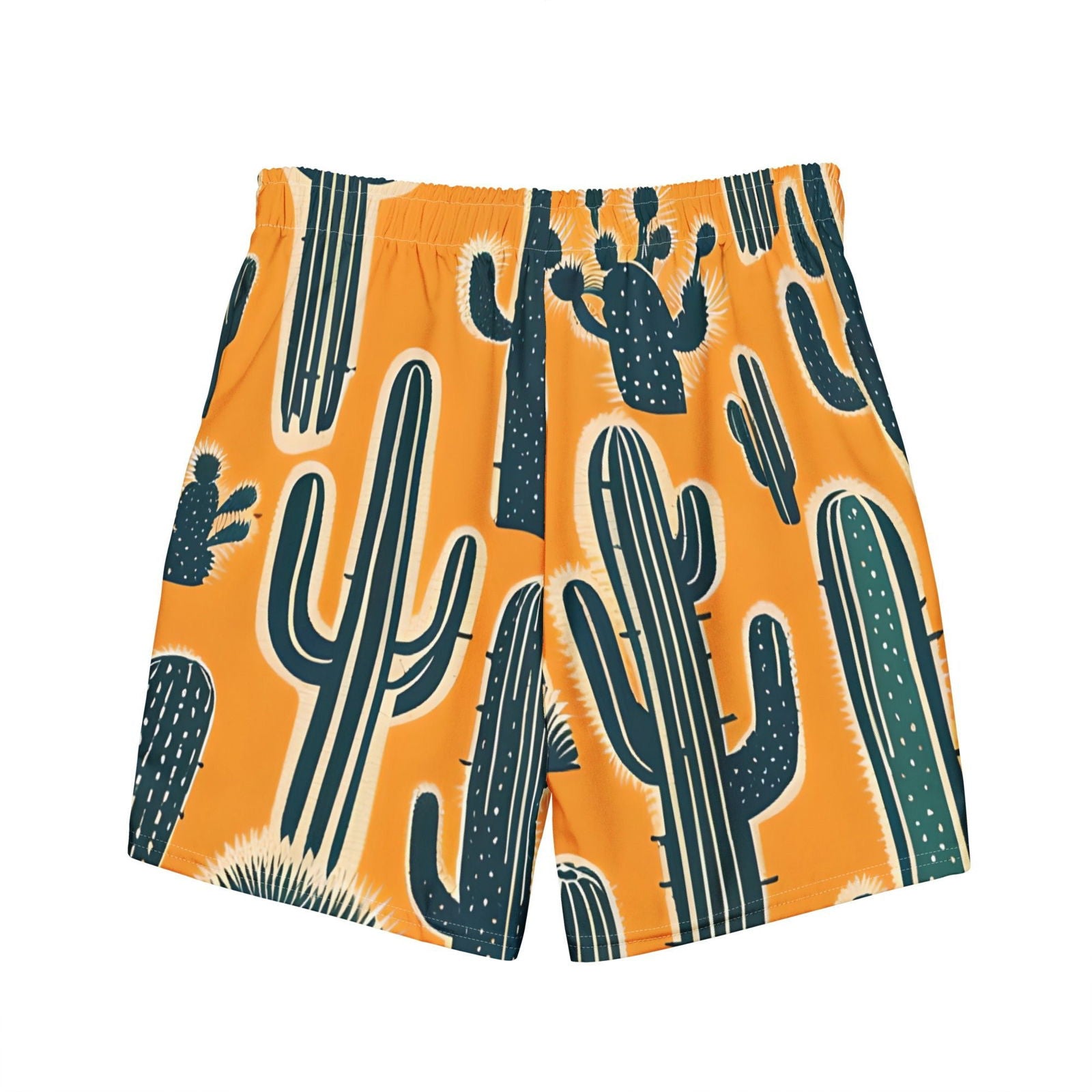 'Yellow Cacti' Men's recycled swim trunks Swimwear