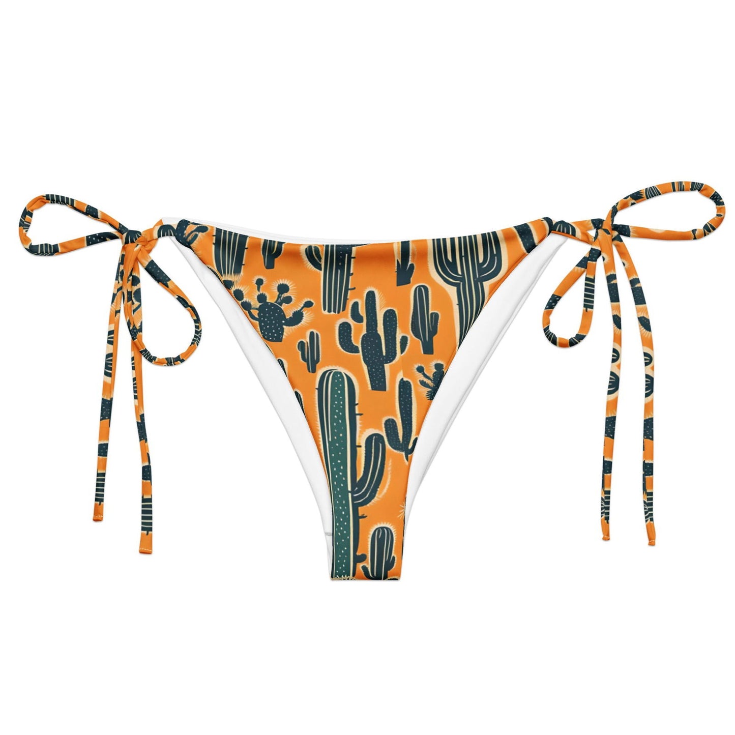 'Yellow Cacti' Recycled string bikini bottom - Wild Wisp Apparel