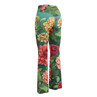 Dahlia Flowers' Flare leggings with pockets