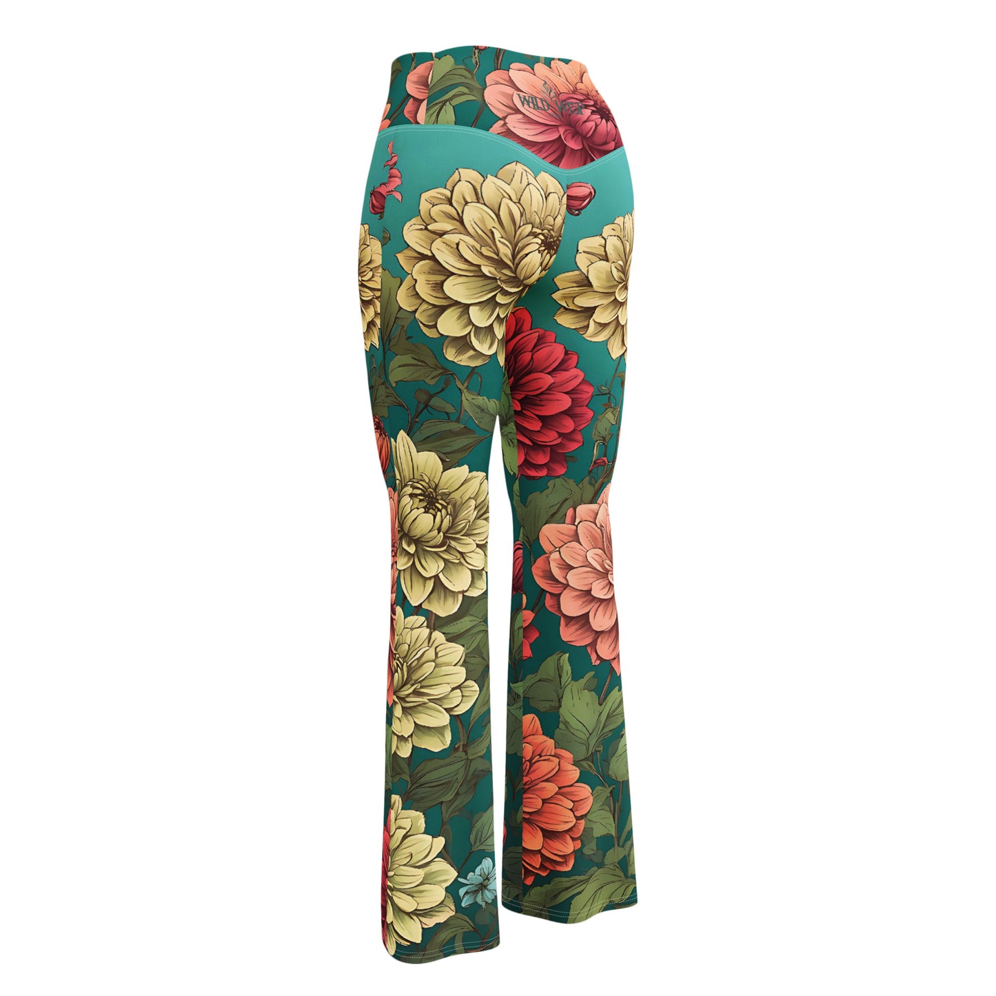 Dahlia Flowers' Flare leggings with pockets
