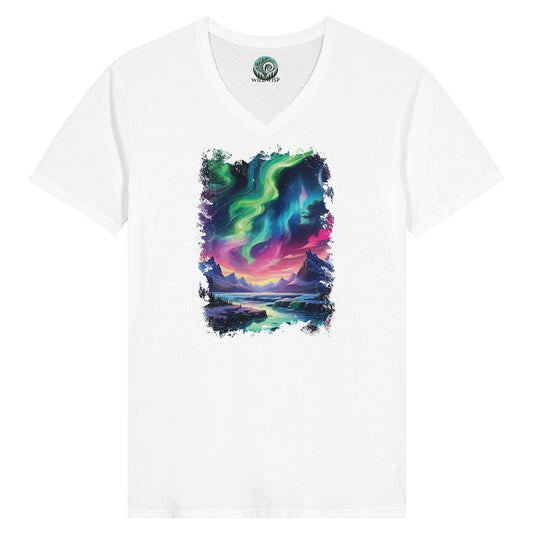 "Aurora's Embrace" Womens V-Neck T-shirt - Wild Wisp Apparel