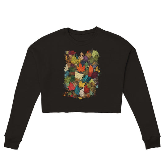 "Autumn Mosaic" Womens Cropped Sweatshirt - Wild Wisp Apparel
