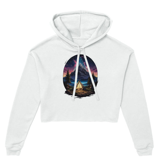'Celestial Campground' Womens Cropped Hoodie - Wild Wisp Apparel