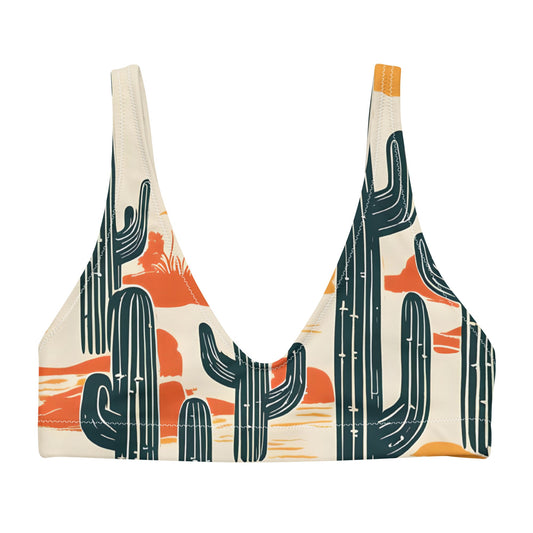 'Desert Cacti' Recycled padded bikini top - Wild Wisp Apparel