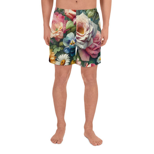 'Garden Flowers' Men's Recycled Athletic Shorts - Wild Wisp Apparel