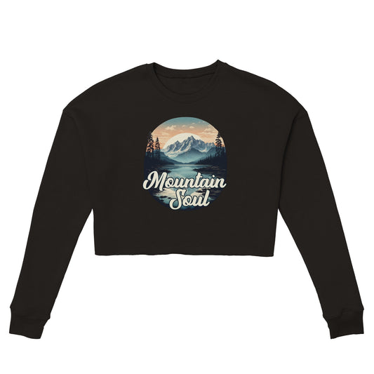'Mountain Soul' Women's Cropped Sweatshirt - Wild Wisp Apparel