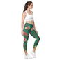 'Rose Buds' Crossover leggings with pockets - Wild Wisp Apparel