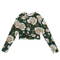 'White Roses' Recycled long-sleeve crop top - Wild Wisp Apparel