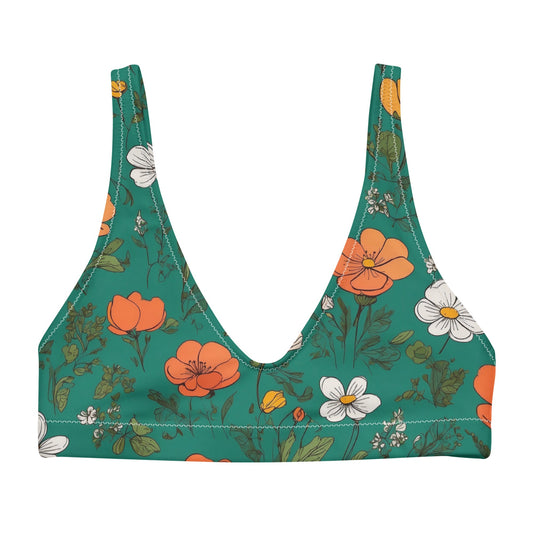 'Wildflowers' Recycled padded bikini top - Wild Wisp Apparel